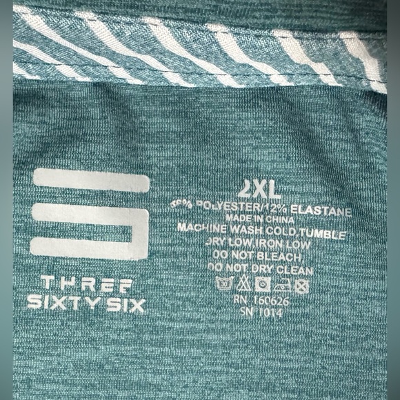 Three Sixty Six Men’s Golf Polo Shirt Performance Quick Dry Green Size 2XL - Picture 5 of 11